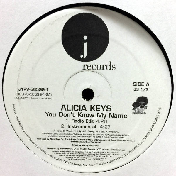 Keys, Alicia - You Don't Know My Name -  Music