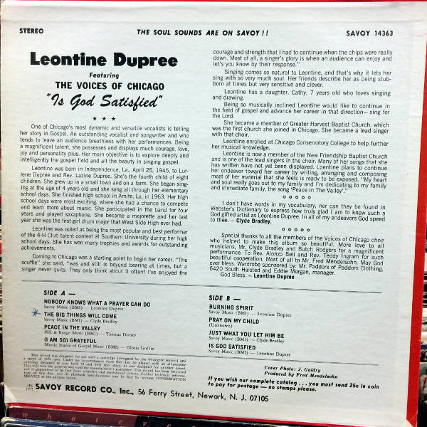 Leontine Dupree-Is God Satisfied_2