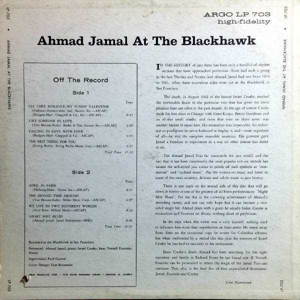 Ahmad Jamal at the Blackhawk_2