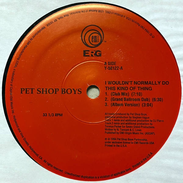 Pet Shop Boys-I Wouldn't Normally Do This Kind Of Thing