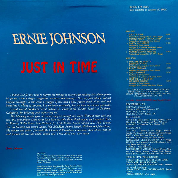 Ernie Johnson-Just In Time_2